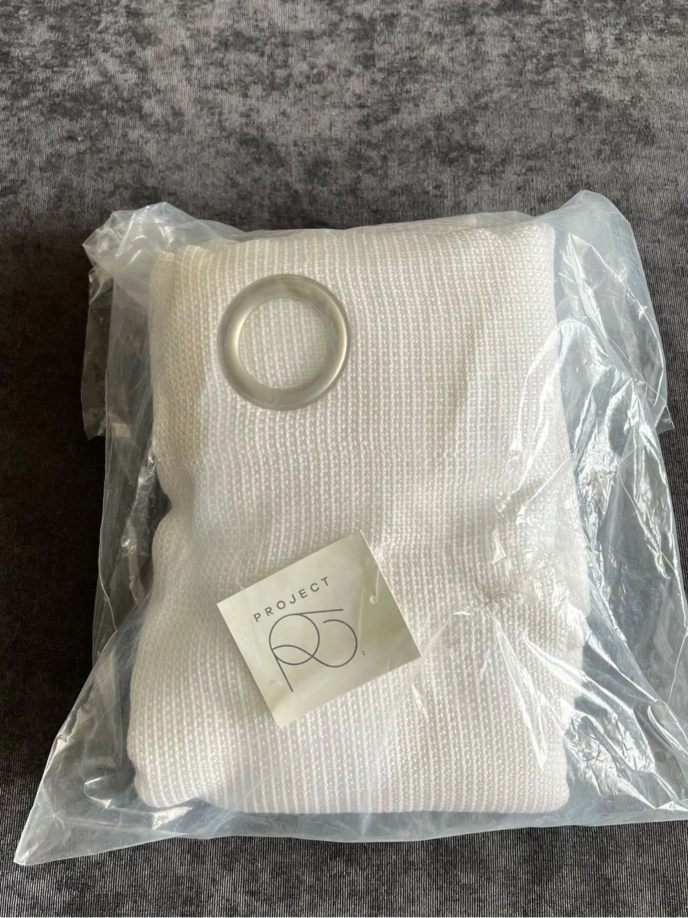 NWT Project 62 Luster Basket Weave Light Filtering Curtain Panel- Cream 63”x50”